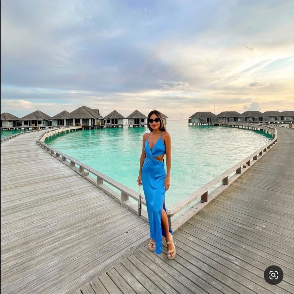 Zara Satin Effect Cut Out Dress